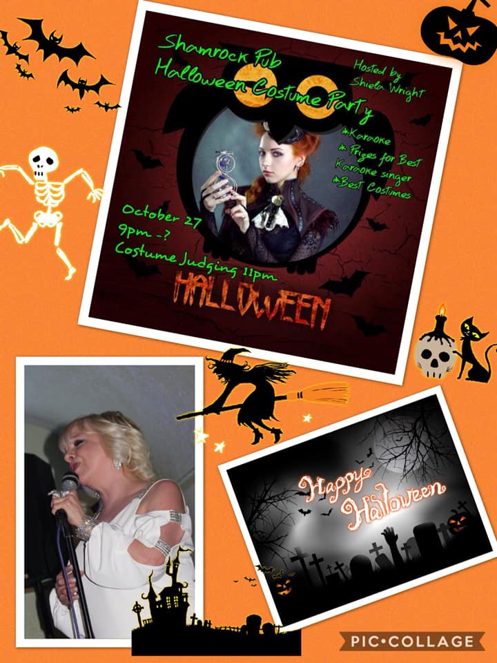 Shamrock Pub Halloween Costume Party Hosted By Shiela Wright, October 27 at 9 p.m., Costume Judging at 11 p.m.