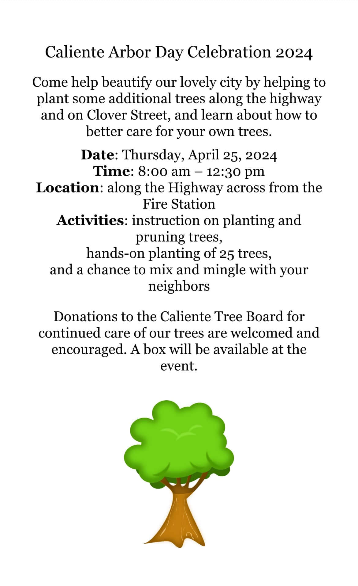 Caliente Arbor Day Celebration